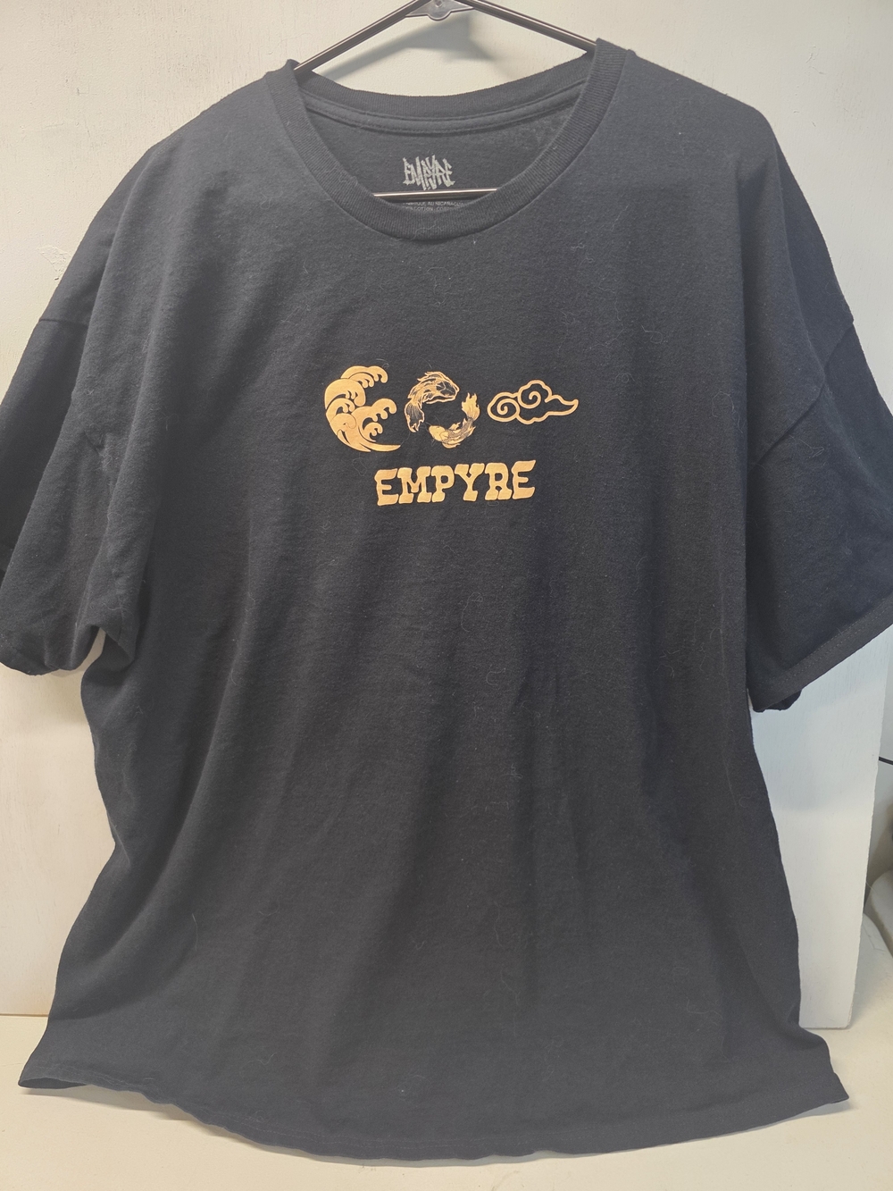 Empyre Embrace Duality Koi Fish Wave Graphic T-Shirt Black Streetwear Skate
